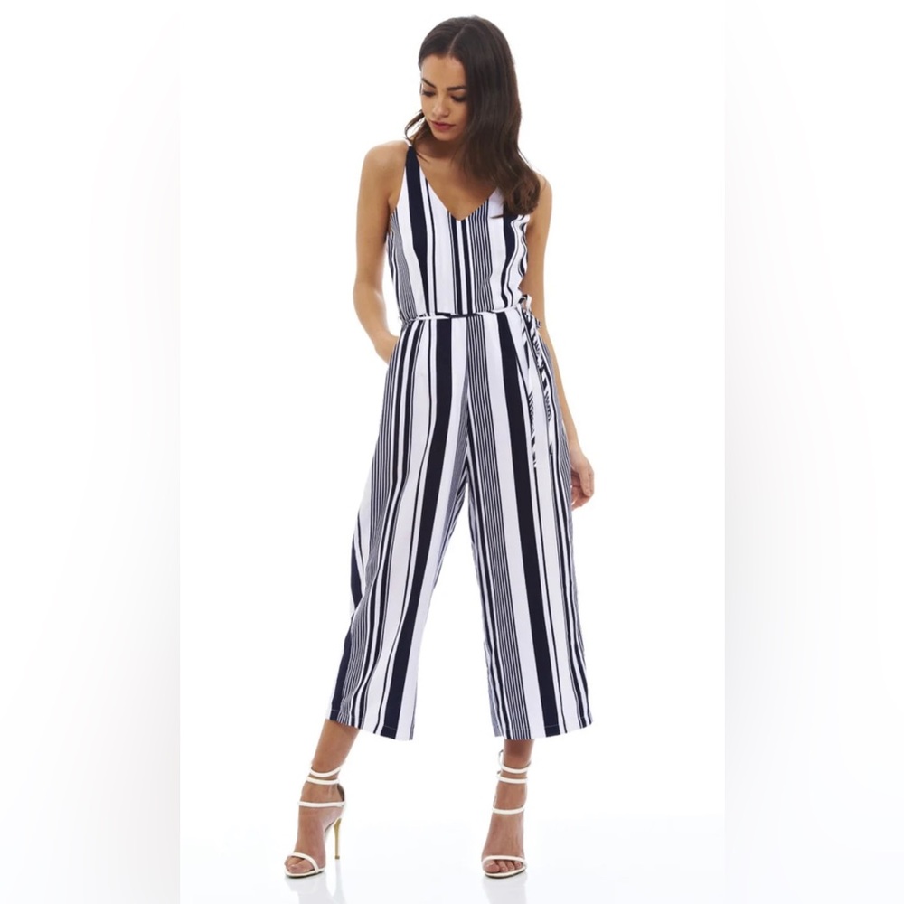 AX Paris striped spaghetti strap jumpsuit